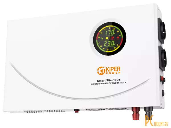 фото Источник бесперебойного питания источник бесперебойного питания Kiper Power Smart Slim 1000 (1000ВА/600Вт) Чистая синусоида, без АКБ, подключается внешний аккумулятор 12В / 20-200Ач для длительного резервирования электропитания, ток заряда АКБ 3-15А. - У Источник бесперебойного питания источник бесперебойного питания Kiper Power Smart Slim 1000 (1000ВА/600Вт) Чистая синусоида, без АКБ, подключается внешний аккумулятор 12В / 20-200Ач для длительного резервирования электропитания, ток заряда АКБ 3-15А. - У