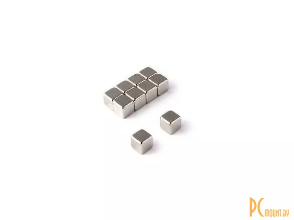фото Магнит неодимовый кубик, никелированый, 10x10x10мм, сильный Магнит неодимовый кубик, никелированый, 10x10x10мм, сильный