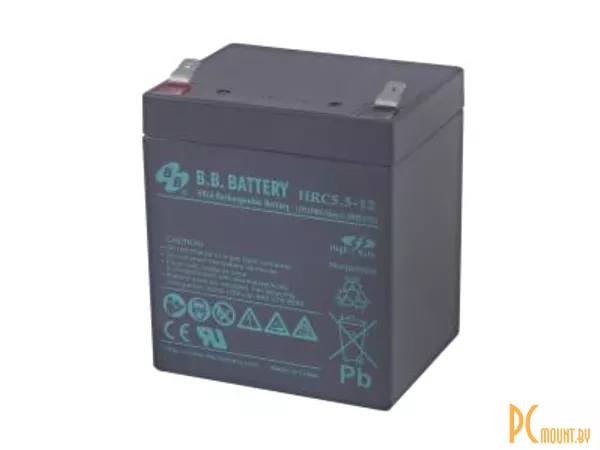 фото Источник бесперебойного питания аккумулятор B.B.Battery HRC5.5-12, AGM, 12 В, 5.5 А·ч, макс. ток 75 А, клеммы F2, 90x70x102 мм, 1.62 кг, срок службы: 5 лет Источник бесперебойного питания аккумулятор B.B.Battery HRC5.5-12, AGM, 12 В, 5.5 А·ч, макс. ток 75 А, клеммы F2, 90x70x102 мм, 1.62 кг, срок службы: 5 лет